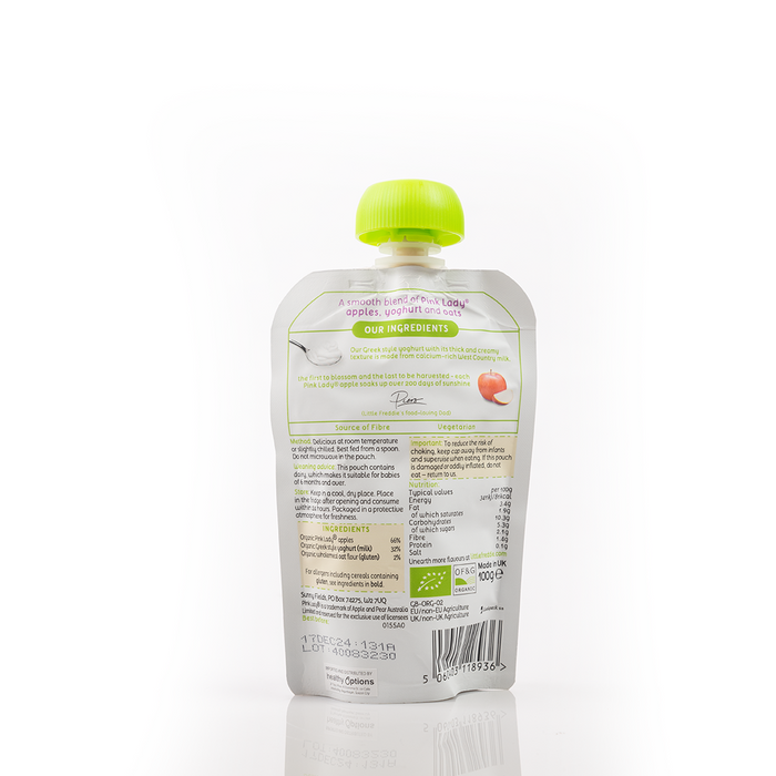 Little Freddie Creamy Pink Lady Apple Greek Style Yoghurt 6+ Months 100g