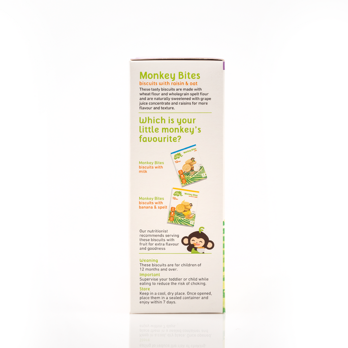 Little Freddie Monkey Bites Raisin & Oat Biscuits (20g x 4 packs)