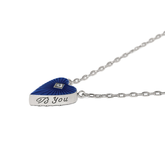 Love Messages B You Blue Necklace