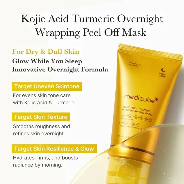 MEDICUBE Kojic Acid Turmeric Night Wrapping Mask 75 ML - DOKAN