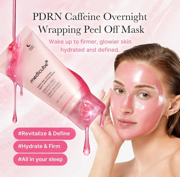 MEDICUBE PDRN Pink Caffeine Night Wrapping Mask 75 ml - DOKAN