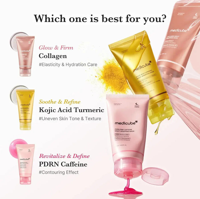 MEDICUBE PDRN Pink Caffeine Night Wrapping Mask 75 ml - DOKAN