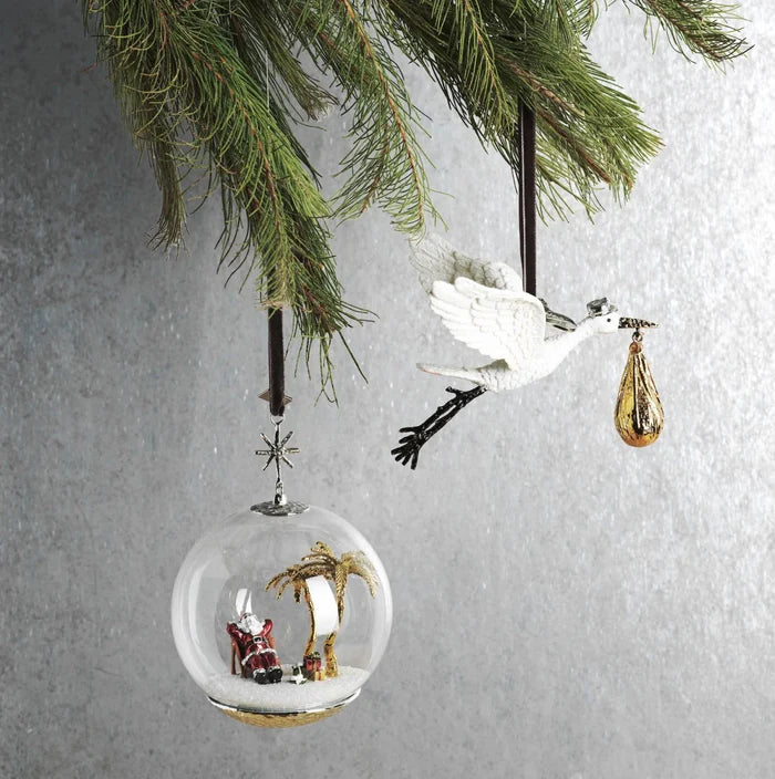 Michael Aram Island Santa Snow Globe Ornament