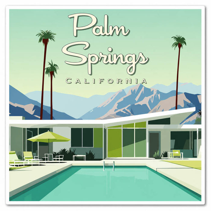 Mid-Century Green House Palm Springs Sticker