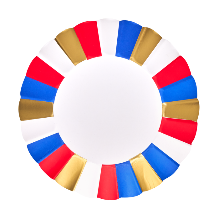 Modern Patriotic Salad 8" Plates/8pk