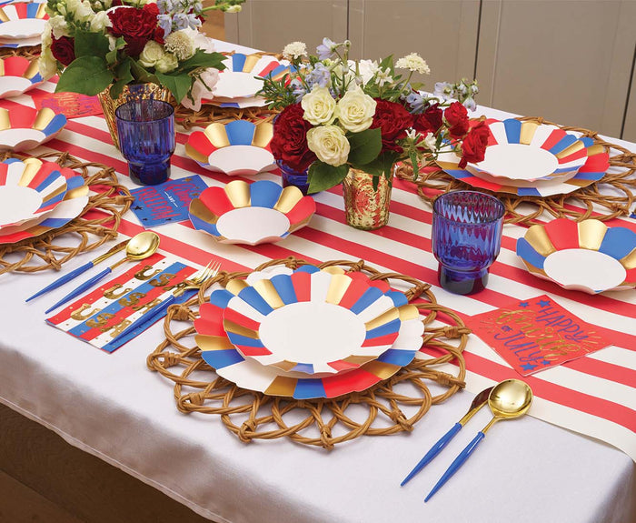 Modern Patriotic Salad 8" Plates/8pk
