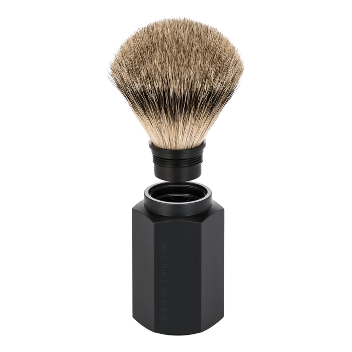 Mühle Hexagon Silvertip Badger barberkost Graphite