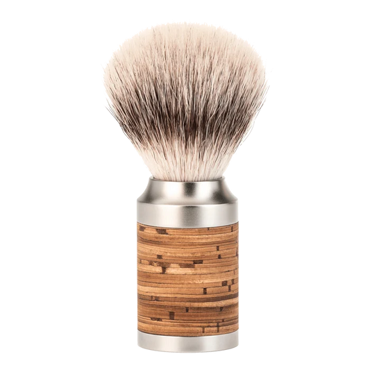 Mühle Rocca Silvertip Fibre barberkost i rustfritt stål Bjørkenever