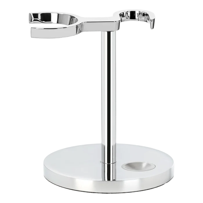 Mühle sølvfarget metallstativ for barberkost og høvel