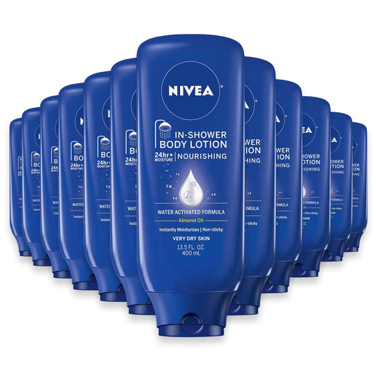 NIVEA Extra Dry Skin In-Shower Body Lotion 13.5 oz - 12 Pack
