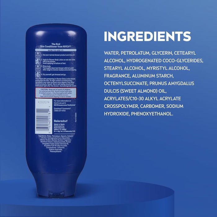 NIVEA Extra Dry Skin In-Shower Body Lotion 13.5 oz - 12 Pack
