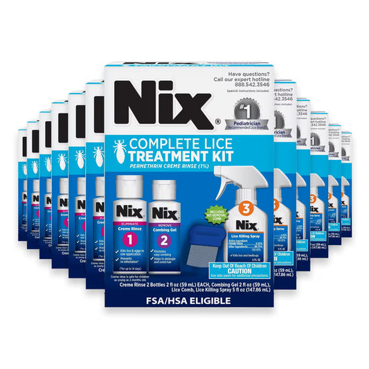 Nix Complete Lice Treatment Kit with 2 oz Creme Rinse - 12 Pack