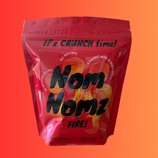 Nomnomz Sorghum Puffs, Fire | Spicy Chili Lemony, Share Size