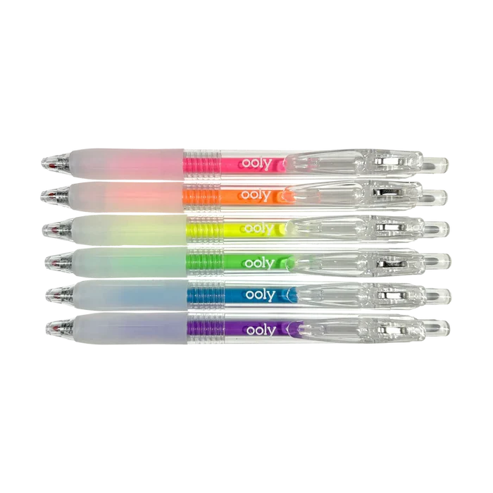 Ooly Jelly Gloss Neon Multi Surface Deco Gel Pens 6 Pk
