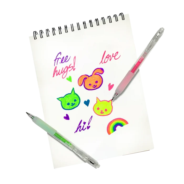 Ooly Jelly Gloss Neon Multi Surface Deco Gel Pens 6 Pk