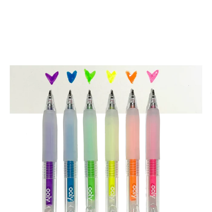 Ooly Jelly Gloss Neon Multi Surface Deco Gel Pens 6 Pk