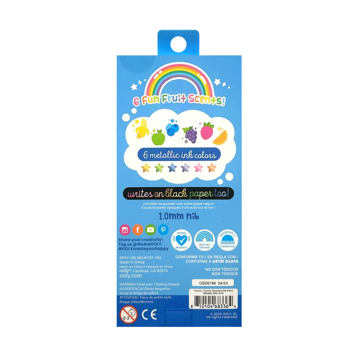 Ooly Yummy Yummy Scented Metallic Gel Pens 6 Pk