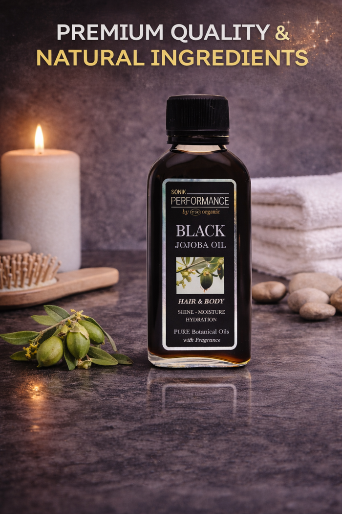 P+50 Sonik Performance Black Jojoba Oil 125ml | Lightweight Hair & Skin Oil for Hydration, Shine & Smoothness | Multi-Use Oil UK