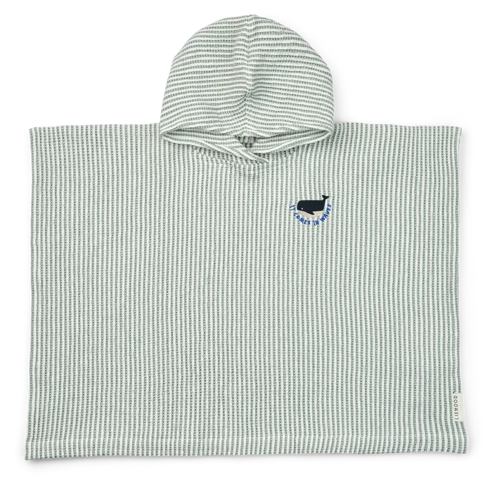 Liewood - Paco Poncho - Embroidery - Stripe Peppermint/Creme De La Creme