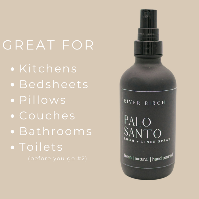 Palo Santo - 4 oz Black Glass Room + Linen Spray