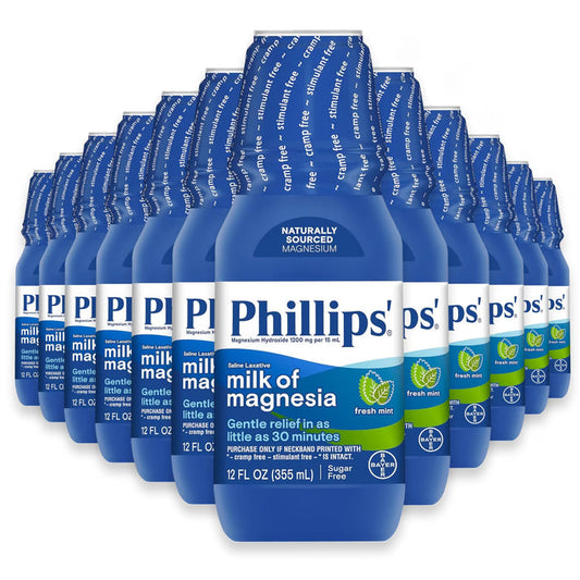Phillips' Milk of Magnesia Fresh Mint Liquid Laxative - 12 oz - 12 Pack