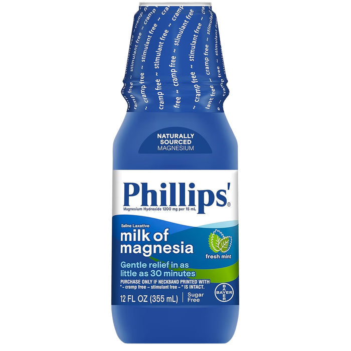 Phillips' Milk of Magnesia Fresh Mint Liquid Laxative - 12 oz - 12 Pack