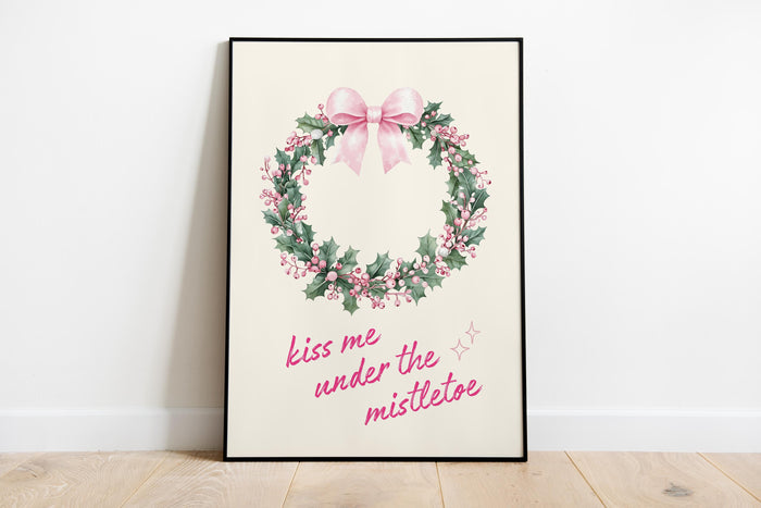 Pink Christmas North Pole Ticket Set of 3 Wall Art Trendy Poster Cute Girly Christmas Pink Guest Check Holiday Print Set Girly Winter Poster