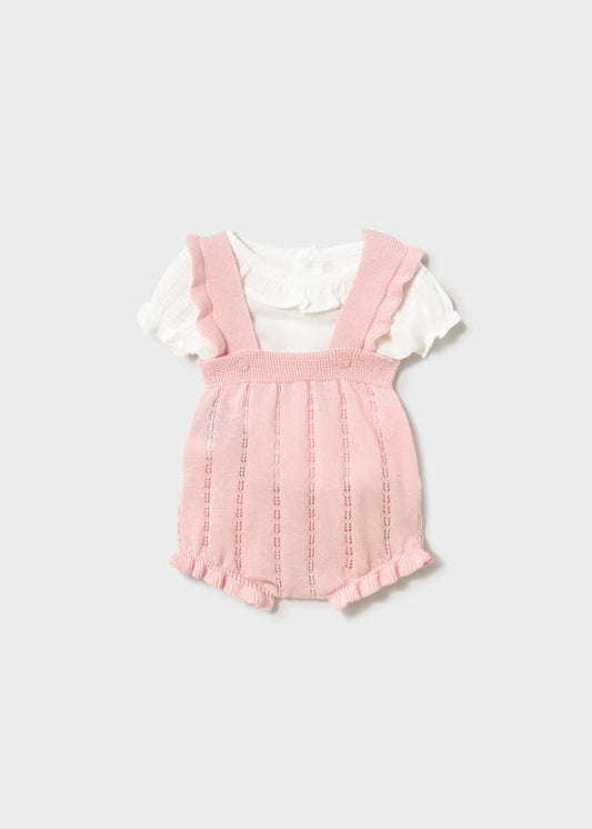 Pink Knit Overall Bubble