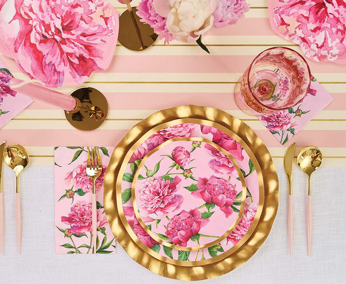 Pink Peonies Paper Salad Plate (8pk)