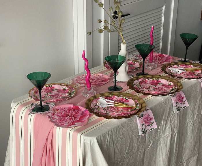 Pink Peonies Paper Salad Plate (8pk)