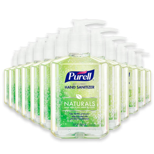 Purell Naturals Hand Sanitizer Gel Pump Bottle 8 oz - 12 Pack