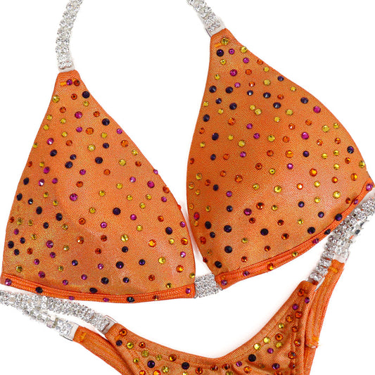 QS ST: Angel Dust – custom crystal competition bikini for NPC bodybuilding