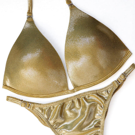 QS ST: Hologram Gold Fit Model Suit. Medium Molded/Fit Model 1.