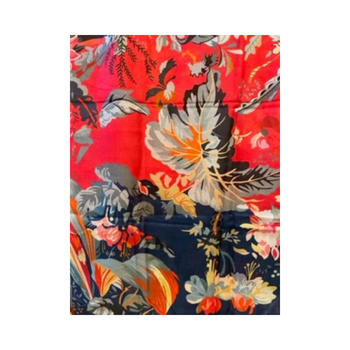 RADIANCE Digital Full Size Silk Woven Scarf | Red Floral