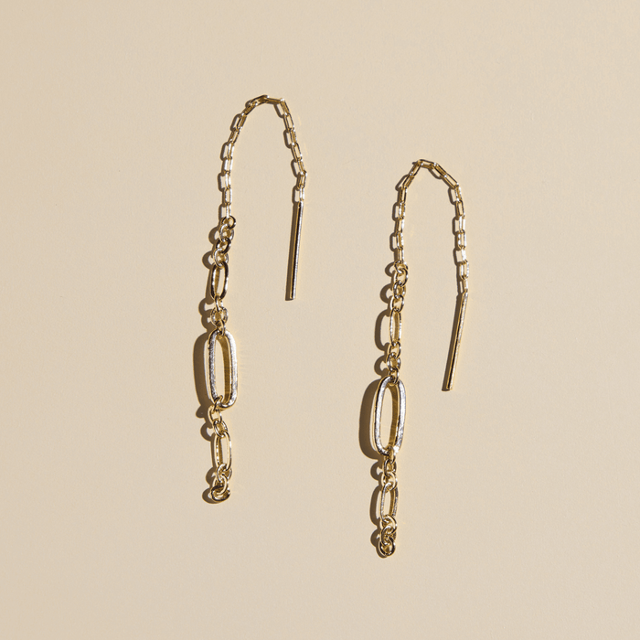 Gold Ramona Threader Earrings: Silver - Olita Gifts & Goods