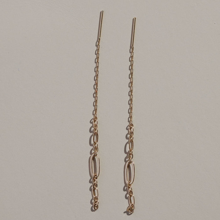 Gold Ramona Threader Earrings: Silver - Olita Gifts & Goods