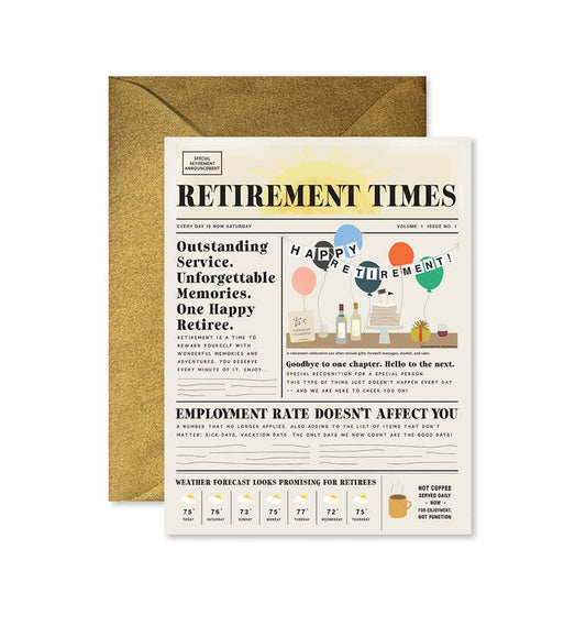 Retirement Times Greeting Card - Olita Gifts & Goods