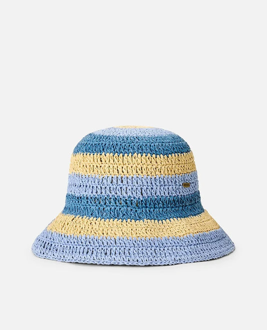 Rip Curl Crochet Bucket Hat - Blue/Natural