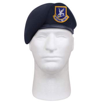 Rothco Inspection Ready Beret With USAF Flash - Midnight Navy Blue