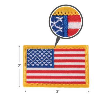 Rothco Iron On / Sew On Embroidered US Flag Patch