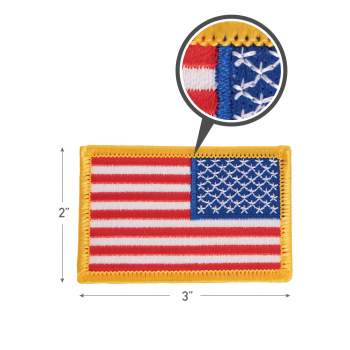 Rothco Iron On / Sew On Embroidered US Flag Patch