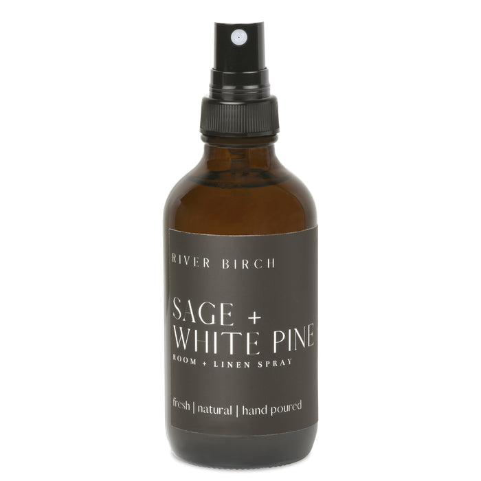 Sage + White Pine - 4 oz Amber Glass Room + Linen Spray