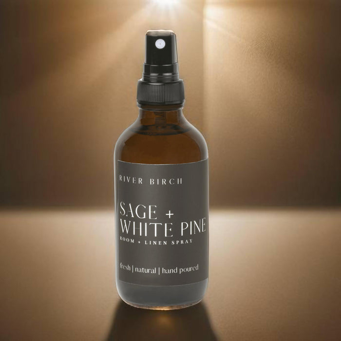 Sage + White Pine - 4 oz Amber Glass Room + Linen Spray