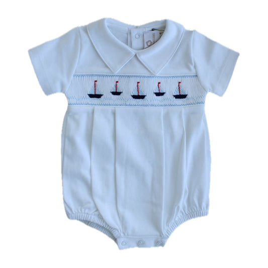 Sailboat Bubble Cotton (White)