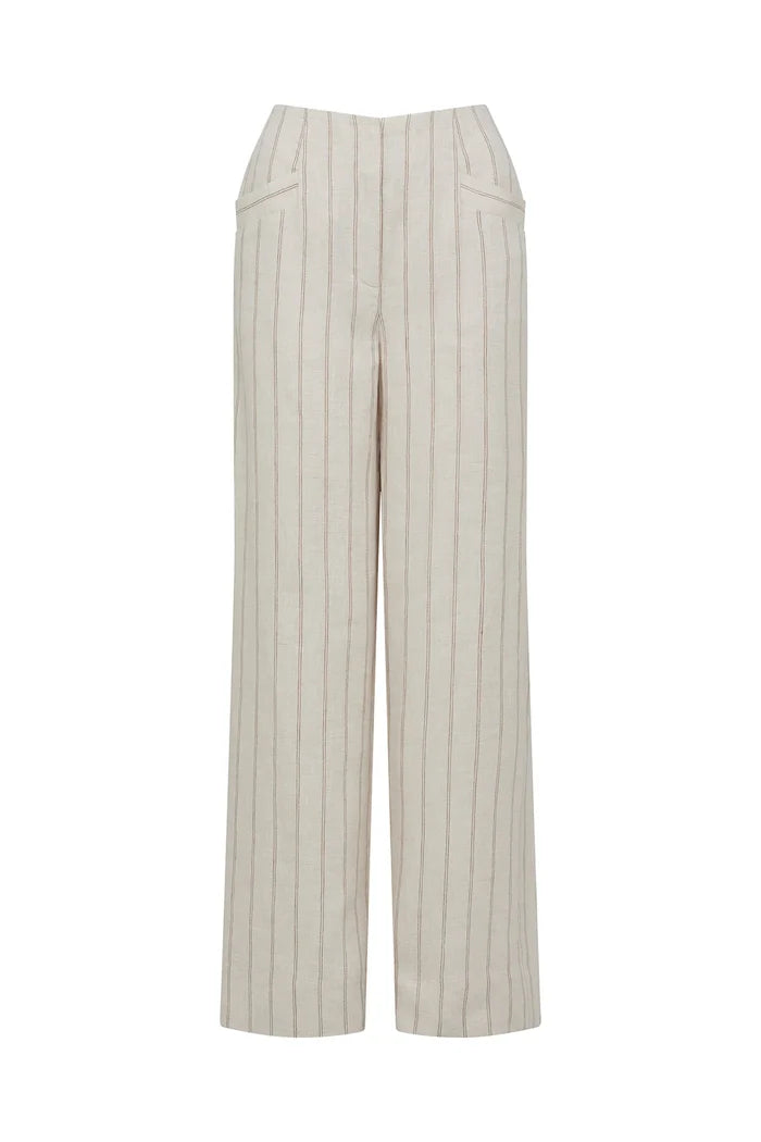 SAVANNAH LINEN PANT in Natural Stripe from Cable Melbourne