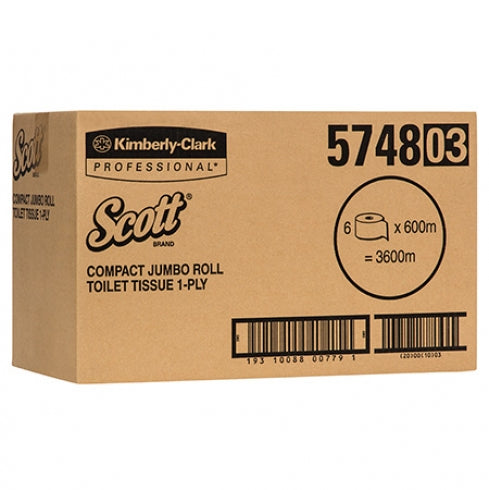 Scott Compact Jumbo Roll Toilet Tissue 600m