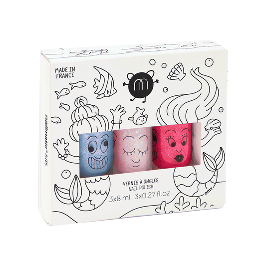 Set of 3 Kids Nail Polish Mermaid