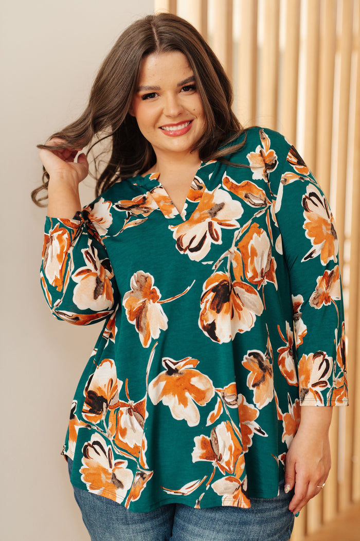 Shay Teal Floral Top