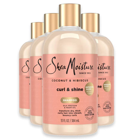 SheaMoisture Coconut & Hibiscus Curl & Shine Shampoo 13 oz - 4 Pack