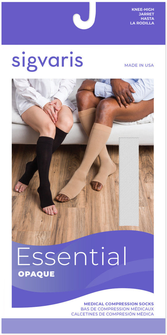 Sigvaris Select Comfort Knee High W/ Silicone Band, Open Toe 20-30mmHg - Compression Level: Firm 20-30 MmHg - Unisex - Foot